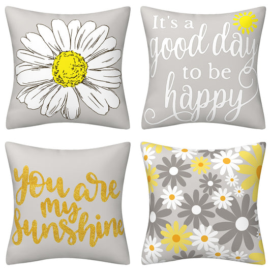 Spring Summer Pillow Covers Set of 4