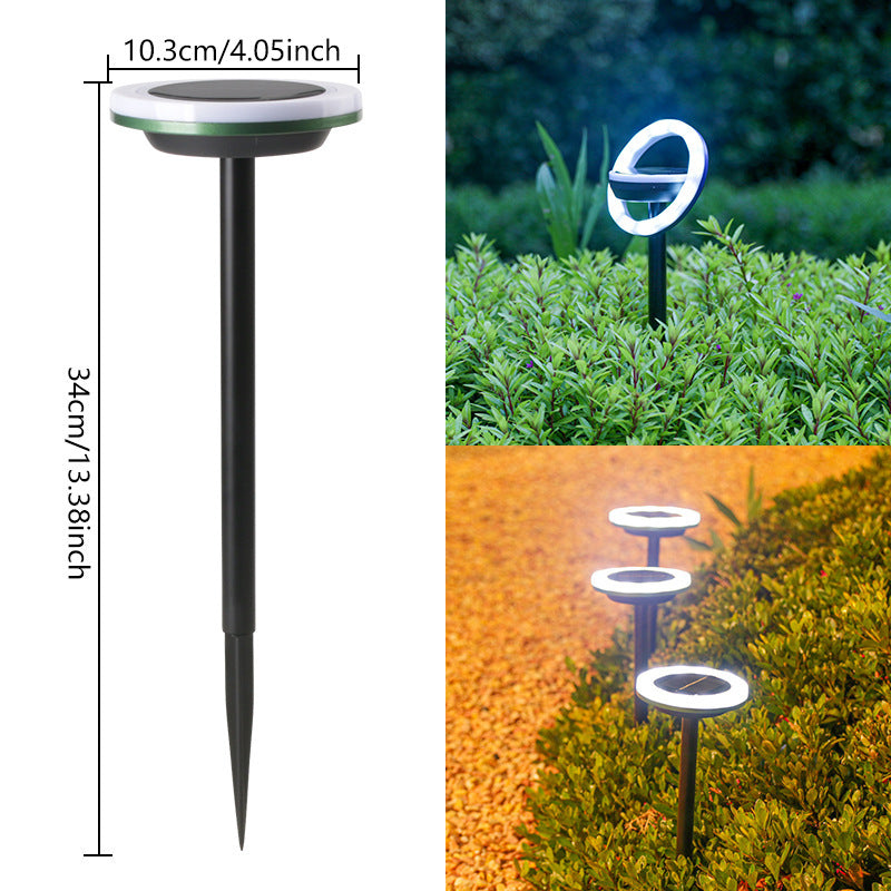 2 Pcs  12LED Plastic Rotating Color Light Garden Ground Mounted Solar light