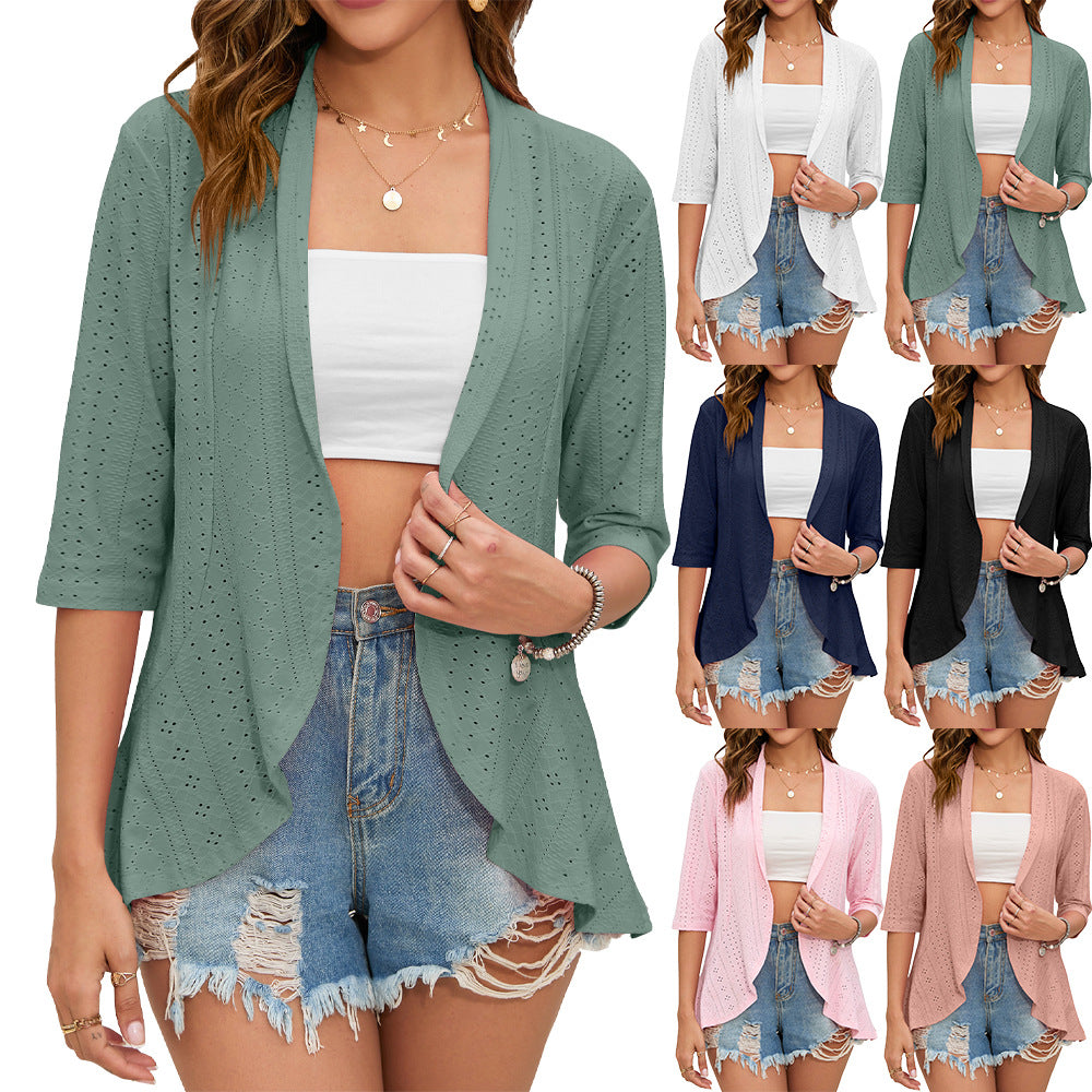 Solid color cardigan jacket