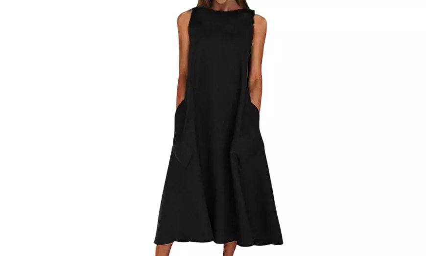 Women's Sleeveless Casual Long Dresses with Pockets