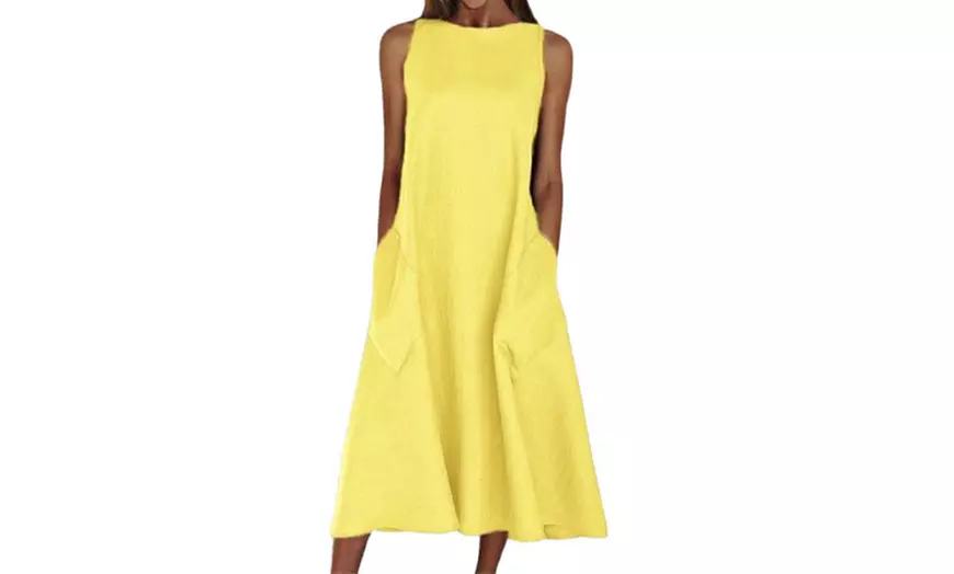 Women's Sleeveless Casual Long Dresses with Pockets