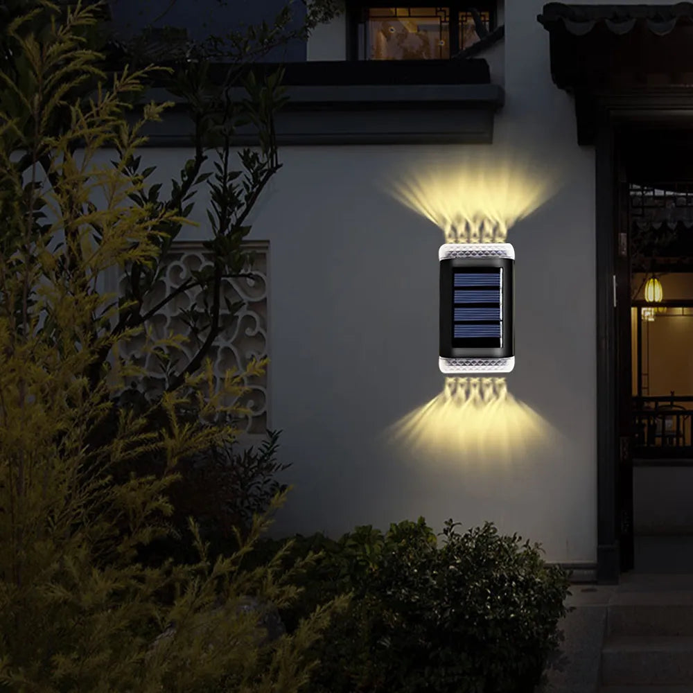 2 Pcs Solar Wall Light Outdoor Waterproof Balcony Wall Lights