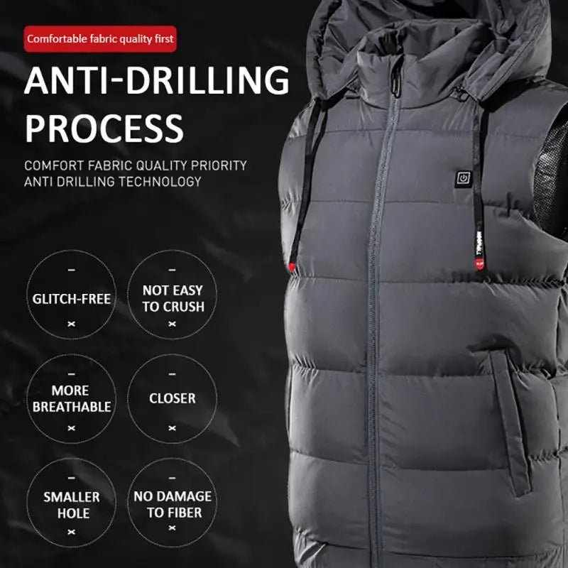 Winter Electric Heated Hooded Vest