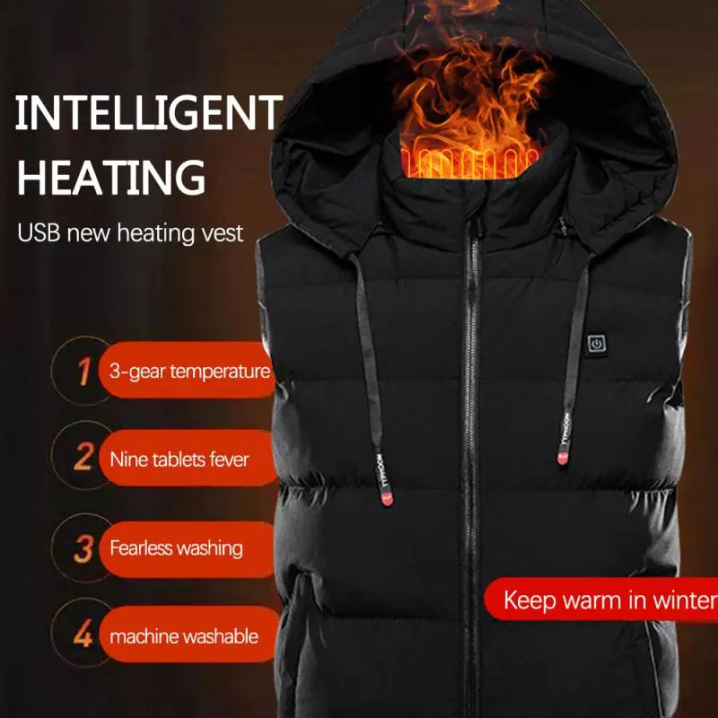 Winter Electric Heated Hooded Vest