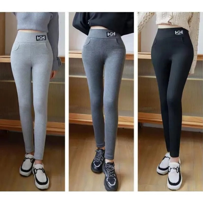 Winter Women Leggings Solid Warm Leggings