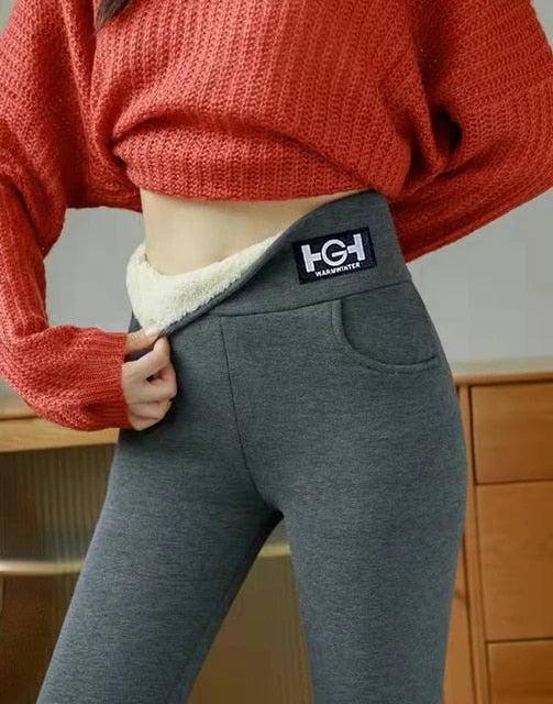 Winter Women Leggings Solid Warm Leggings