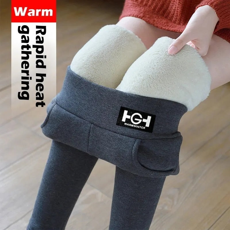 Winter Women Leggings Solid Warm Leggings