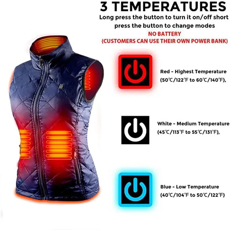 USB Infrared Electric Heating suit Women Flexible Thermal Winter Warm Jacket