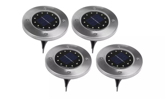 4 Pack Solar Ground Lights with 12 LEDs